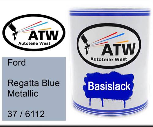 Ford, Regatta Blue Metallic, 37 / 6112: 1L Lackdose, von ATW Autoteile West.